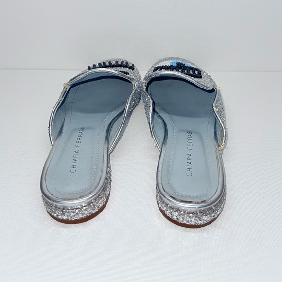 Chiara Ferragni beaded flirting eyes glitter mule 37 EU - Picture 6 of 8